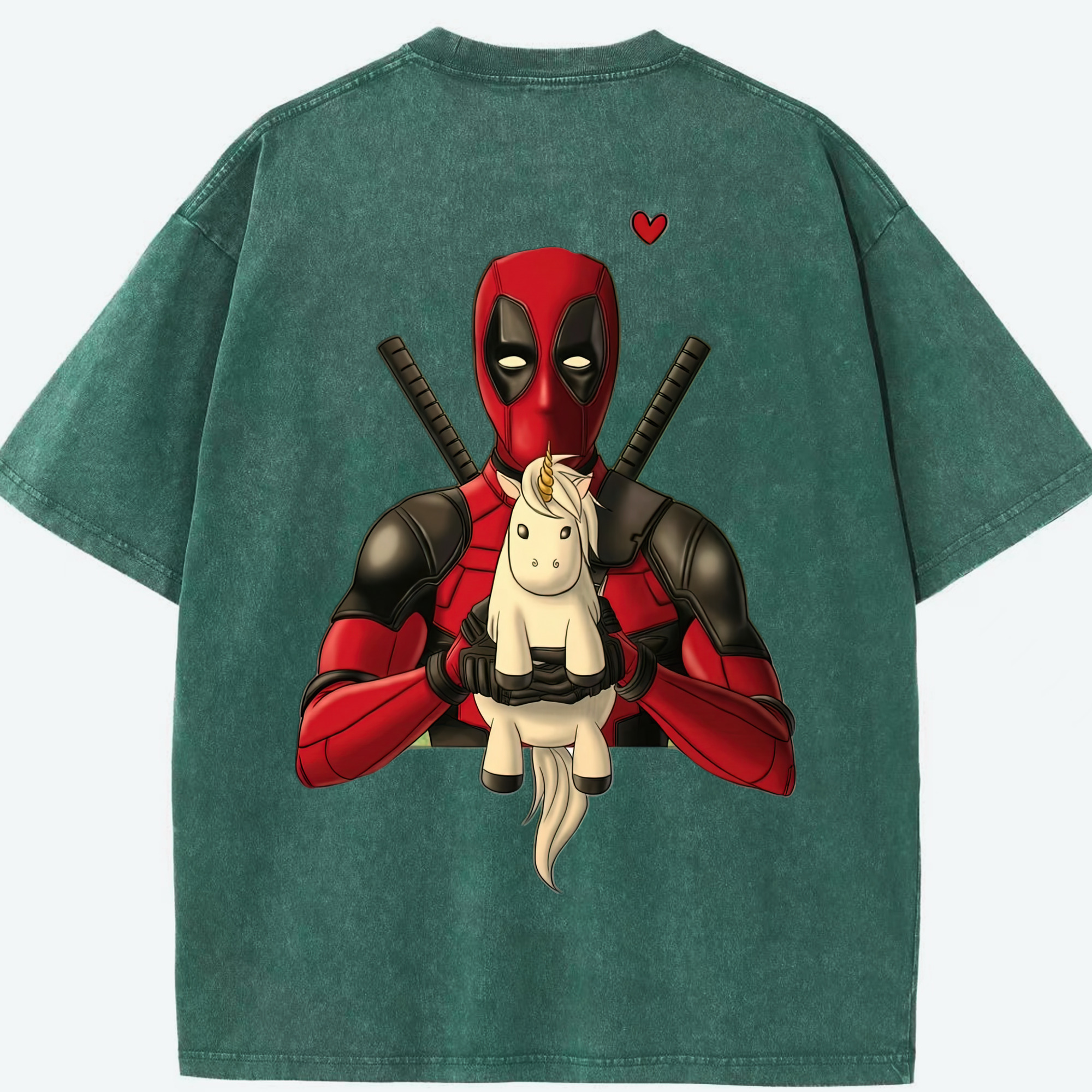 （画像用） Deadpool デッドプール 綿100% ヴィンテージ風 半袖Tシャツ（背面プリント）